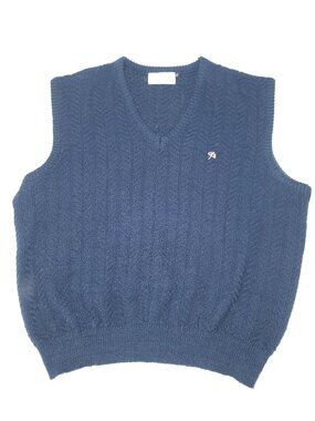 Arnold Palmer Men’s Blue Sleeveless Knit Sweater Vest Casual Golf Pullover